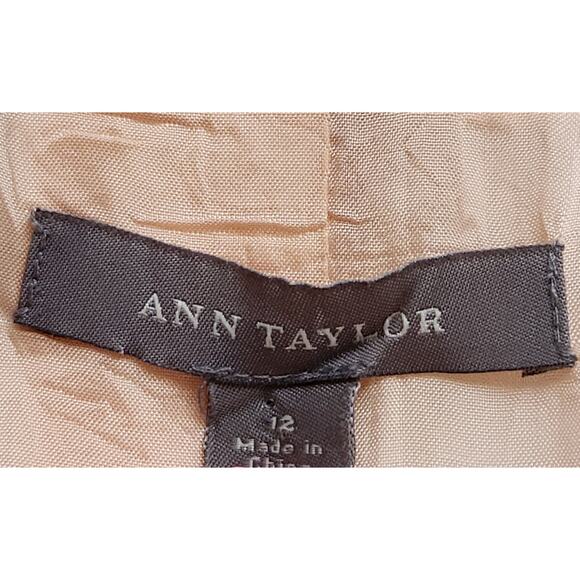 Ann Taylor Pink Yellow Brown Floral Lined Blazer 12 Shoulder Pads Pockets Soft - Picture 6 of 7